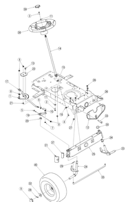 Steering Diagram and Parts List for 13AC762F729 2005 Yard Machines Lawn Tractor
